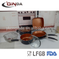 10pcs copper ceramic coating cookware sets